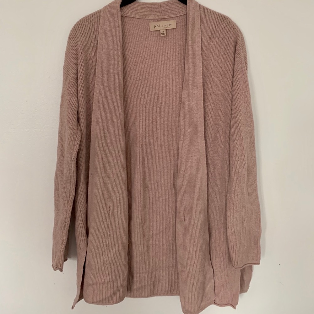 Blush pink cardigan with pocket